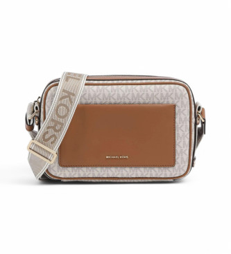 Michael Kors para mujer. 32R5G5VC9B Bolso bandolera monograma beige (OSFA), Marrón, Casual, Poliéster