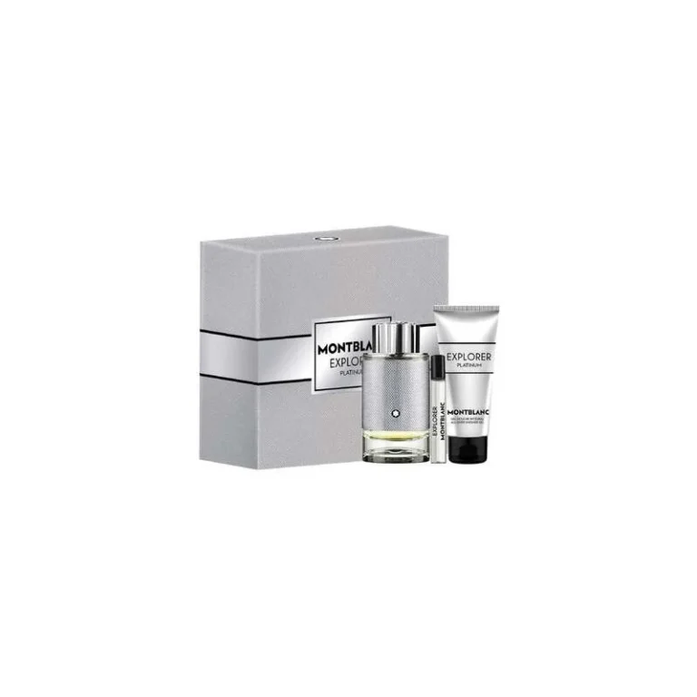 Mont blanc Explorer Platinum Set regalo EDP 100 ml, Gel de ducha 100 ml y miniatura EDT 7.5 ml 100m