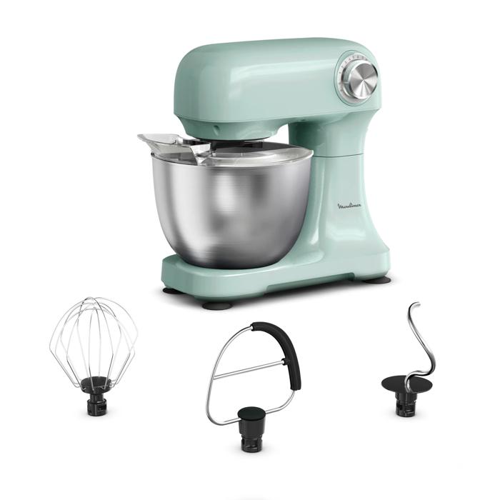 Moulinex Bake Easy, Robot de repostería, Amasadora,12 velocidades, Compacta, Fácil de usar, Accesorios incluido