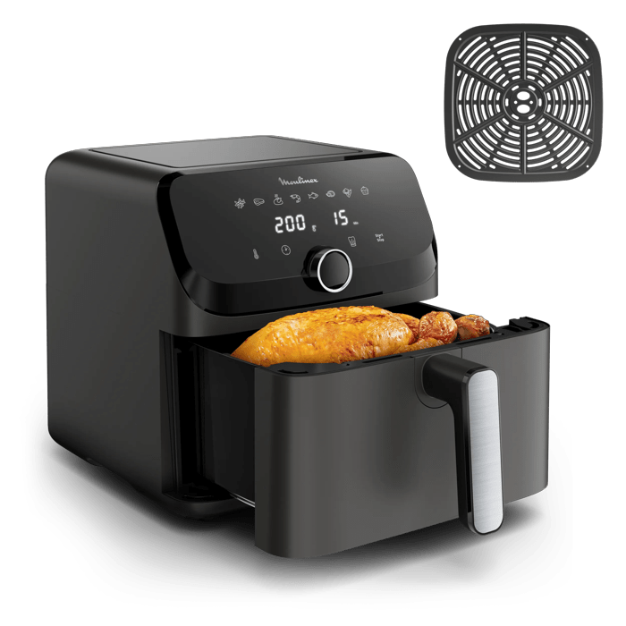 Moulinex Easy Fry Mega, Freidora de aire, Capacidad 7,5 L, 8 Programas, Diseño Compacto