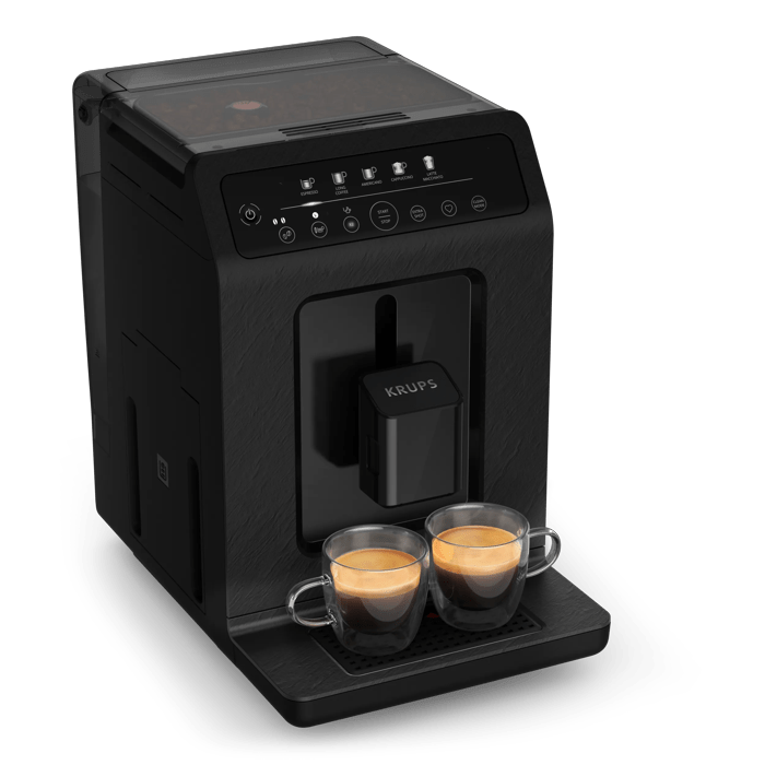 Moulinex Evidence Eco-Design 050, Cafetera Cappuccino y Espresso Automática, 1450 W, 5 Preajustes de Bebida, Sabor Óptimo, Negro
