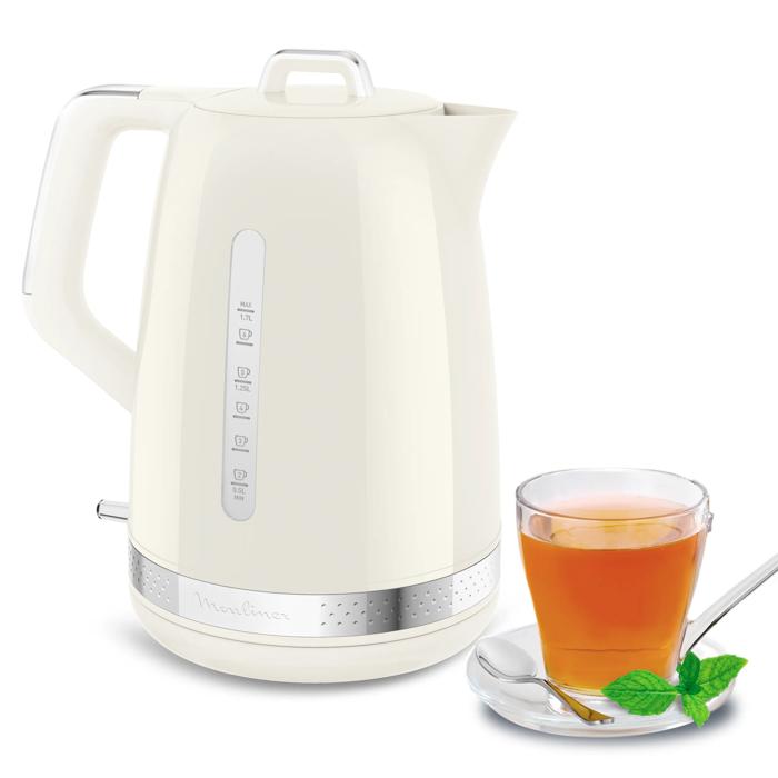 Moulinex Hervidor marfil, diseño vintage, 1,7 L de capacidad y base giratoria 360°