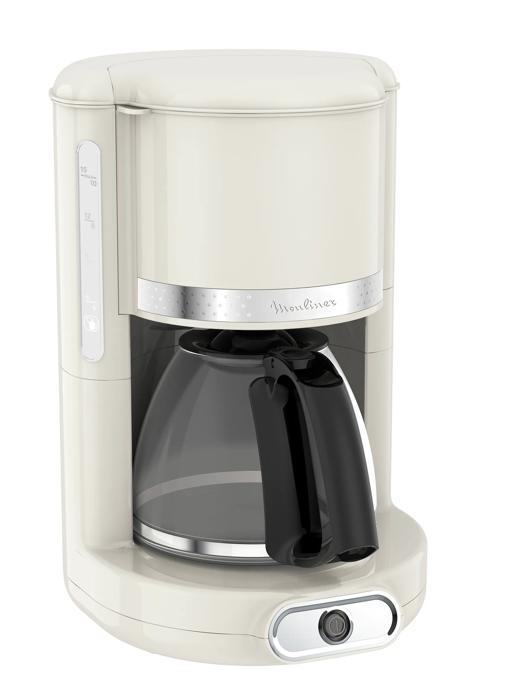 Moulinex Soleil Cafetera de Filtro, 10-15 Tazas, Jarra de Cristal, Marfi