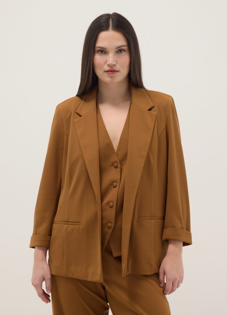 Mya Blazer Marrón De Ajuste Regular, Mujer, Marrón claro, Talla: