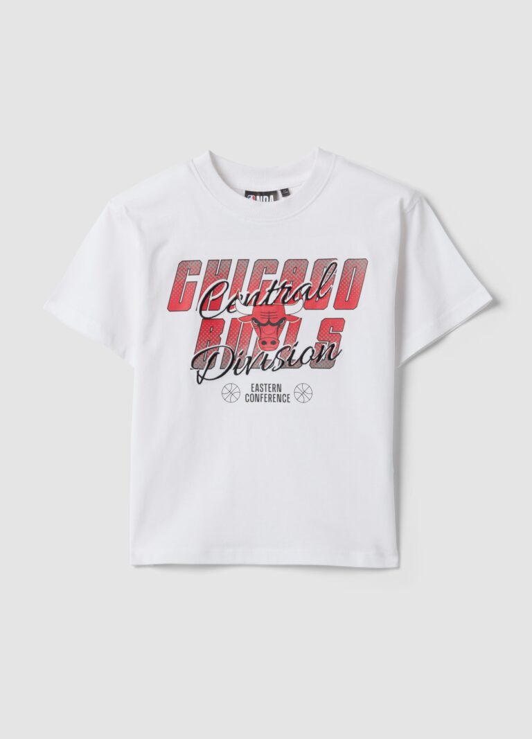 Nba Camiseta Blanca De Manga Corta De Algodón Puro Con Estampado, Niño, Blanco, Talla: 5-6