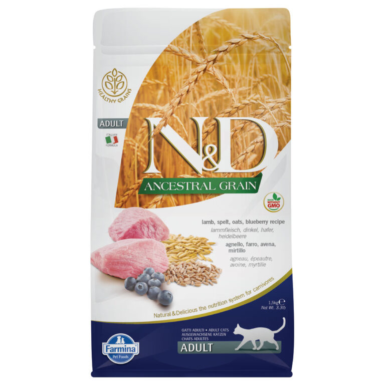 N&D Ancestral Grain Farmina N&D Ancestral Grain Adult cordero y arándanos para gatos - 1,5 kg