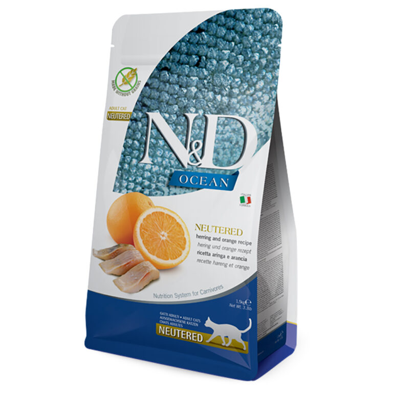N&D Ocean Farmina N&D Neutered Adult con arenque y naranja - 1,5 kg