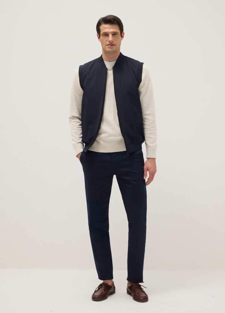 Ovs Chaleco Azul Regular Fit Con Cremallera Completa, Hombre, Azul oscuro, Talla: