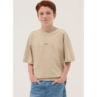 Ovs KIDS, Camiseta Beige De Puro Algodón Para Niño De Manga Corta, Corte Oversize, Niño, Beige, Talla: 10-11