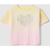 Ovs KIDS, Camiseta Multicolor De Puro Algodón Con Inscripción Para Niñas, Niña, Amarillo/Rosa, Talla: 4-5