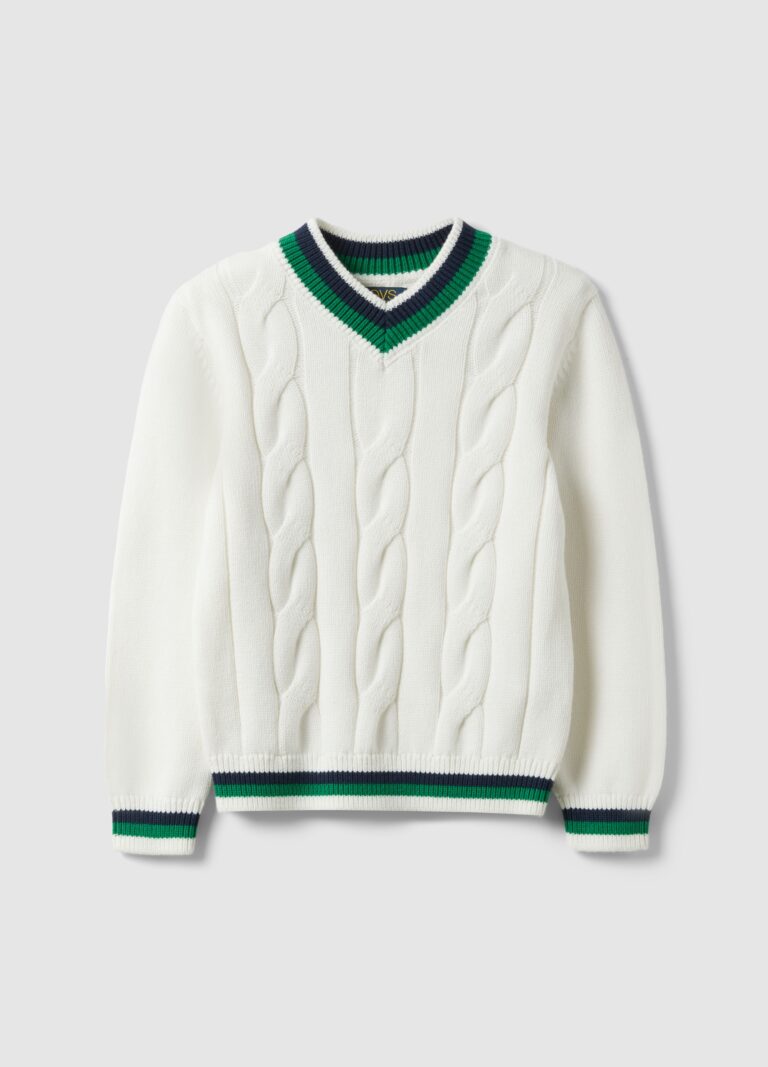 Ovs KIDS, Jersey Blanco De Puro Algodón Para Niños, Ajuste Regular Con Cuello En V, Niño, Blanco suave, Talla: 7-8