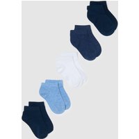 Ovs KIDS, Pack Múltiple De Calcetines Cortos De Algodón Elástico Multicolor Para Niños, Niño, Azul/Blanco, Talla: 28/30
