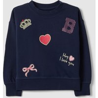 Ovs KIDS, Sudadera Azul De Algodón Puro Ajuste Regular Con Bordados Para Niña, Niña, Azul marino, Talla: 3-4