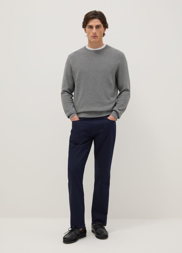 Ovs Pantalones Azul De Algodón Puro Corte Regular, Hombre, Azul marino, Talla: 52