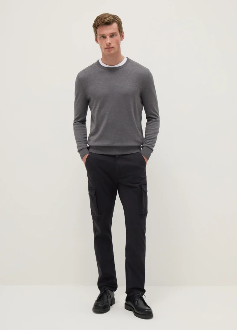 Ovs Pantalones Cargo Negros Slim Fit De Algodón Elástico, Hombre, Gunmetal, Talla: 52