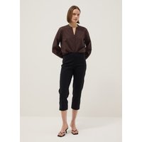 Ovs Pantalones Negros Ajustados De Algodón Elástico Hasta El Tobillo, Mujer, Gunmetal, Talla: 38