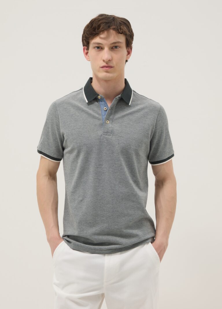Ovs Polo Gris De Algodón Puro Con Cuello Clásico, Hombre, Gris, Talla: