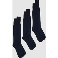 Ovs Tripack Calcetines Largos Azul De Algodón Puro Ajuste Regular, Hombre, Azul marino, Talla: 40/41