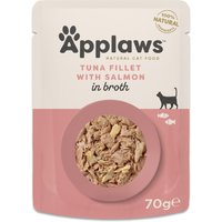 Pack de prueba Applaws Cat Natural en caldo 48 x 70 g - Filete de atún con salmón