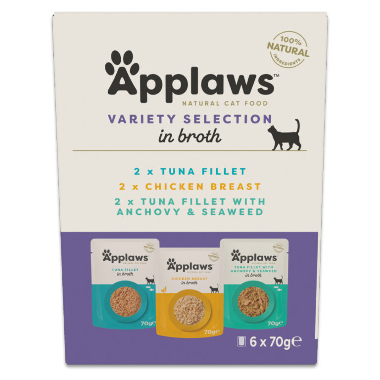 Pack de prueba Applaws Pouch en caldo 24 x 70 g - Pack mixto de atún y pollo (3 variedades)