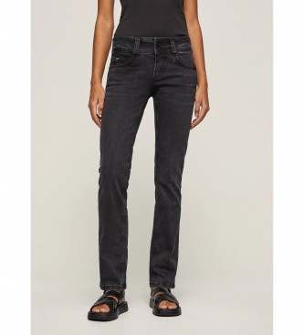 Pepe Jeans para mujer. Jeans Gen regular fit negro (24/30), Casual, Denim, Algodón Orgánico, Sostenible
