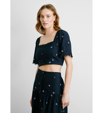 Pepe Jeans para mujer. Top Energy marino (XS), Casual, Algodón, Manga corta