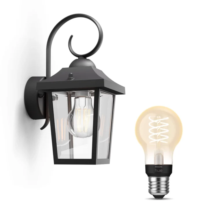 Philips Hue Philips Pack: Aplique Philips Buzzard (negro) + Bombilla Hue Filamento E27 Luz Cálida