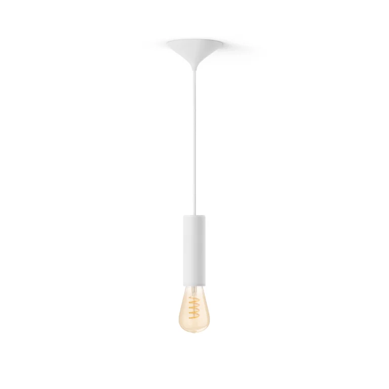 Philips Hue Philips Pack: Cable Blanco Para Bombilla De Filamento (m) + Bombilla De Filamento Edison St72, Color Blanco Cálido A Frío