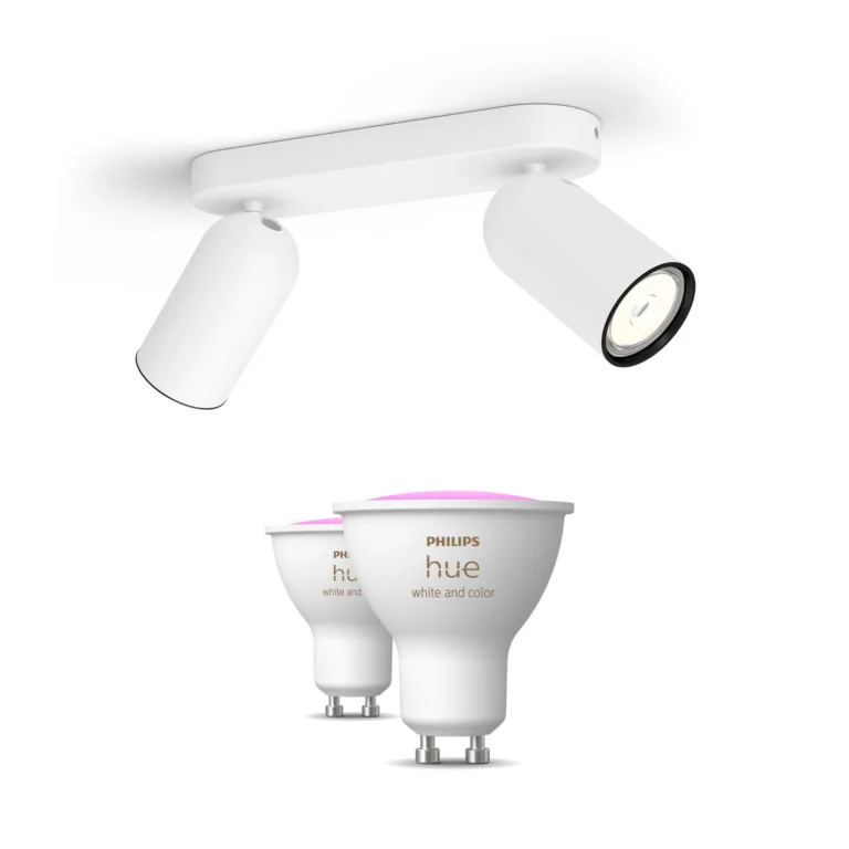 Philips Hue Philips Pack: X2 Focos Philips Pongee (blanco) + 2 Bombillas Hue Gu10 Rgb