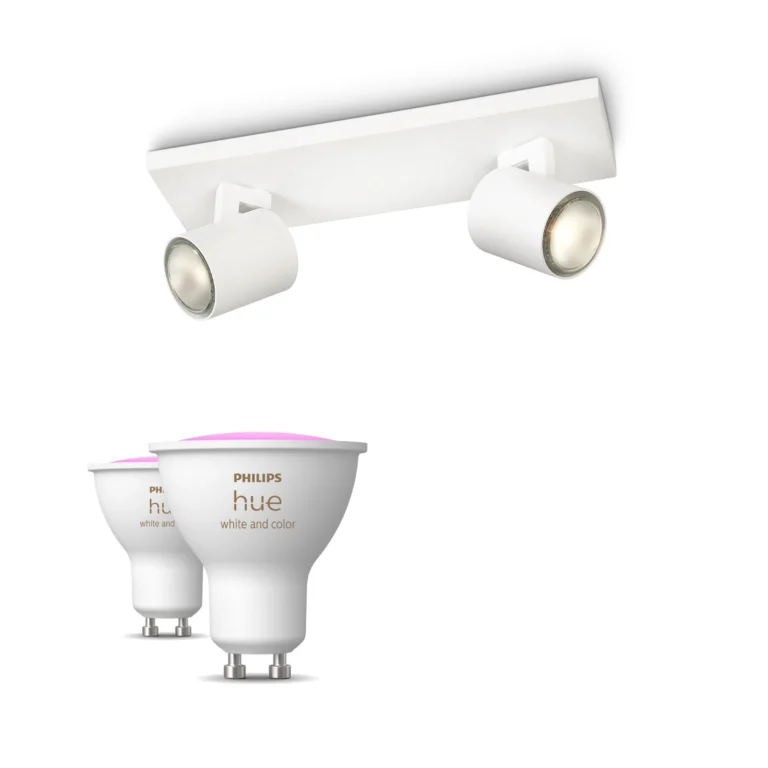 Philips Hue Philips Pack: X2 Focos Philips Runner (blanco) + 2 Bombillas Hue Gu10 Rgb