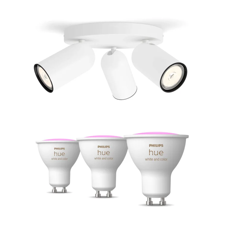 Philips Hue Philips Pack: X3 Focos Philips Pongee (blanco) + 3 Bombillas Hue Gu10 Rgb