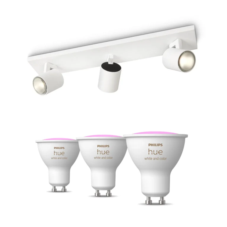 Philips Hue Philips Pack: X3 Focos Philips Runner (blanco) + 3 Bombillas Hue Gu10 Rgb