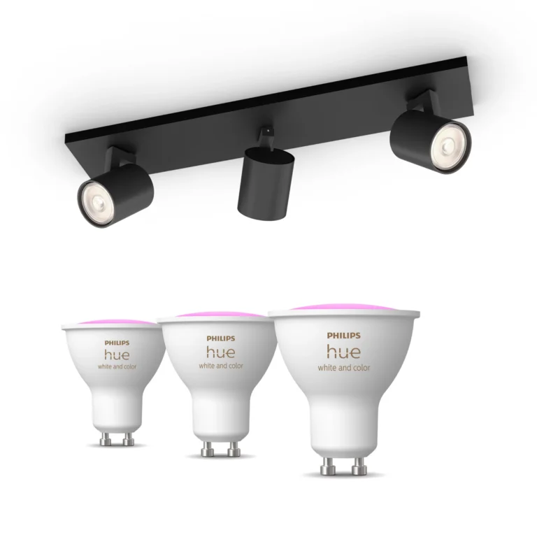 Philips Hue Philips Pack: X3 Focos Philips Runner (negro) + 2 Bombillas Hue Gu10 Rgb