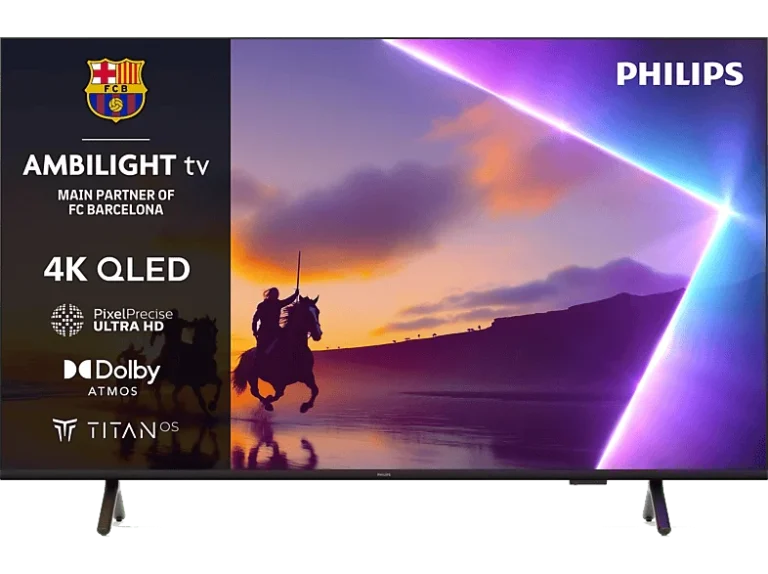 Philips TV QLED 65" - Philips Ambilight 65PUS8510/12, UHD 4K, Titan OS, Smart TV, Pixel Precise Ultra HD, Dolby Atmos, Negro mate