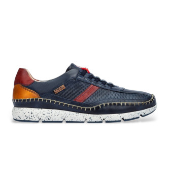 Pikolinos para hombre. M4U-6046C1XL Zapatillas de piel XL con elásticos Fuencarral azul (48), Plano, Cordones, Casua