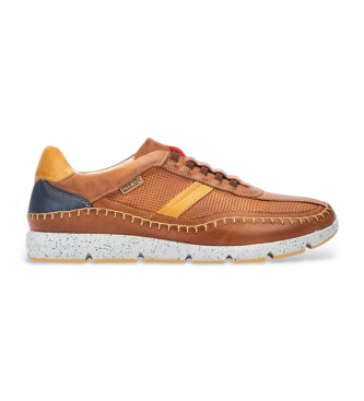 Pikolinos para hombre. M4U-6046C1XL Zapatillas de piel XL con elásticos Fuencarral marrón (49), Plano, Cordones, Casua
