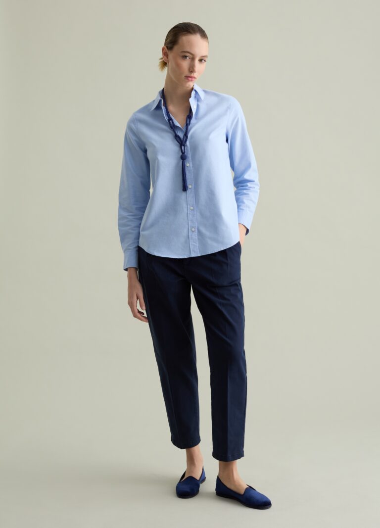 Piombo Camisa De Algodón Oxford, Mujer, Azul Claro, Talla: 42