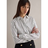 Piombo Contemporary, Camisa De Manga Larga A Rayas Multicolor Regular Fit, Mujer, Blanco/azul, Talla: 38