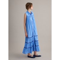 Piombo Vestido Camisero Azul Claro De Algodón Puro, Mujer, Azul Claro, Talla: 38