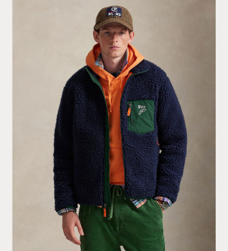 Polo Ralph Lauren para hombre. 710980869001 Chaqueta polar con logo marino (L), Casual, Poliéster Reciclado, Sostenible