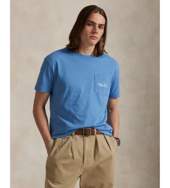 Polo Ralph Lauren para hombre. 710P00084001 Camiseta de punto con Polo Bear azul (L), Casual, Algodón, Manga corta