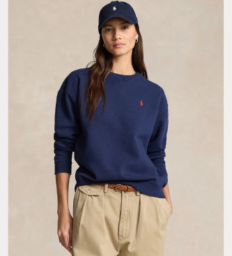Polo Ralph Lauren para mujer. 211943006002 Sudadera de cuello redondo marino (S), Casual, Algodón