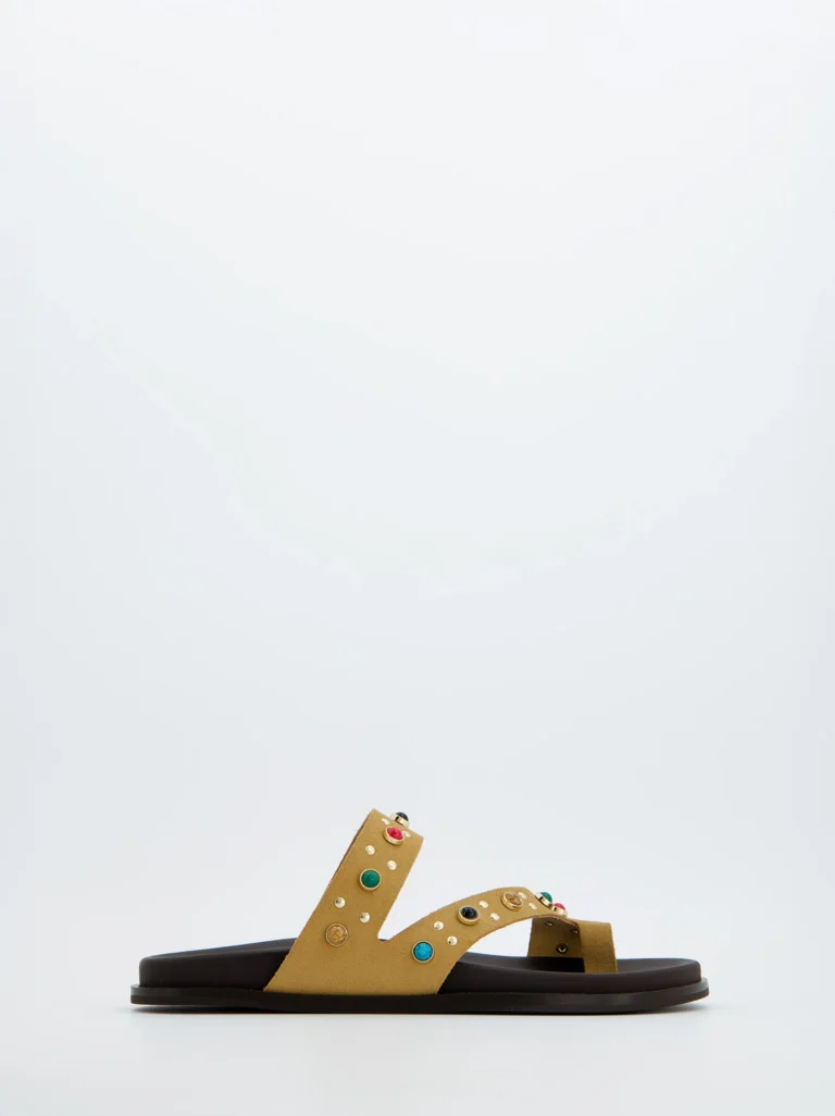 Porronet Sandalias Camel Con Piedras Decorativas - Porronet, 36