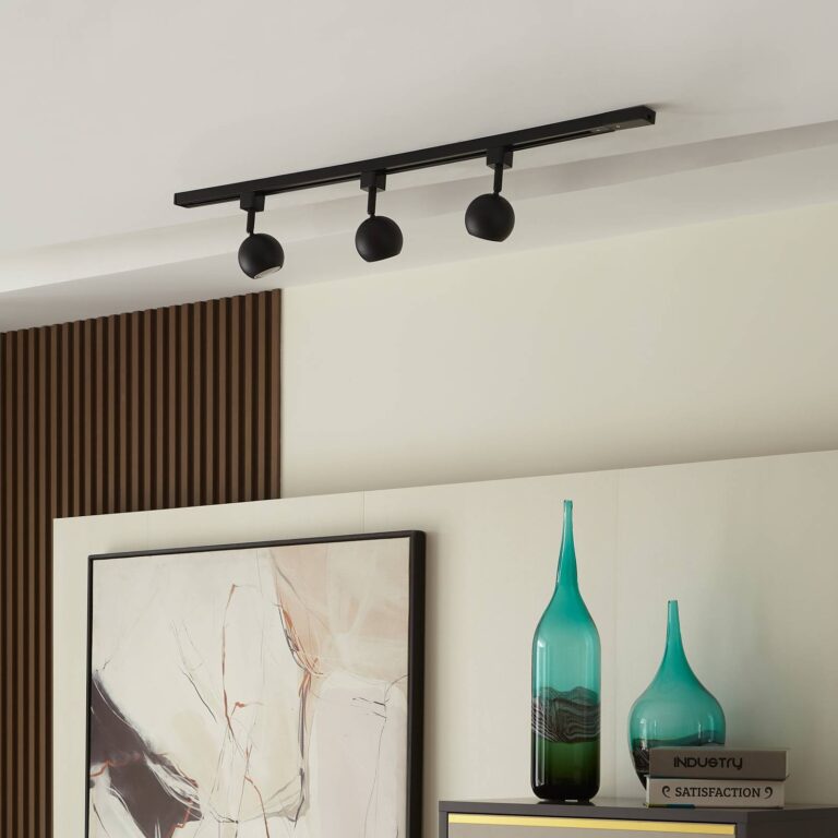 Prios Felipo 1 sistema de riel monofásico 3 luces negro