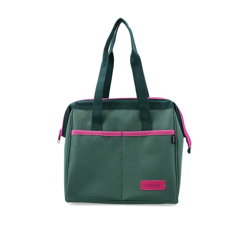 Quid Bolsa porta menú 24x23x16cm poliéster verde/fucsia Sarao Quid