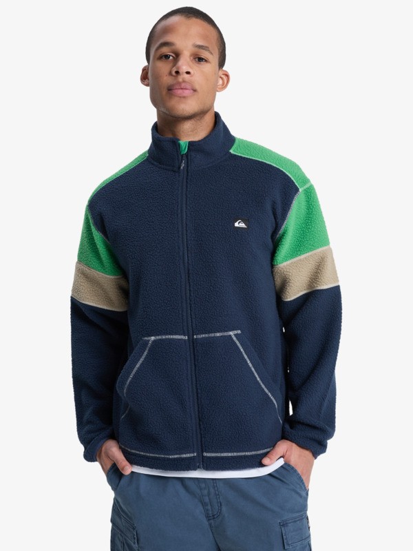 Quiksilver - Clean Coast Block - Polar con cremallera Verde Hombre