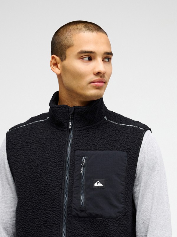 Quiksilver - Clean Coast Gilet - Chaleco polar con cremallera Negro hombre