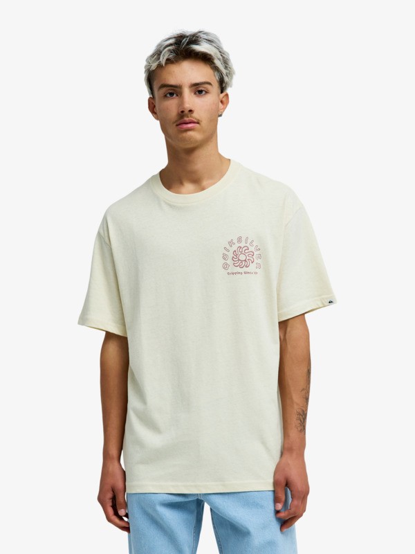 Quiksilver - Curve Palm - Camiseta de manga corta Beige Hombre