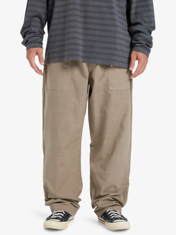 Quiksilver - Double Crown - Pantalón cargo elástico Beige hombre