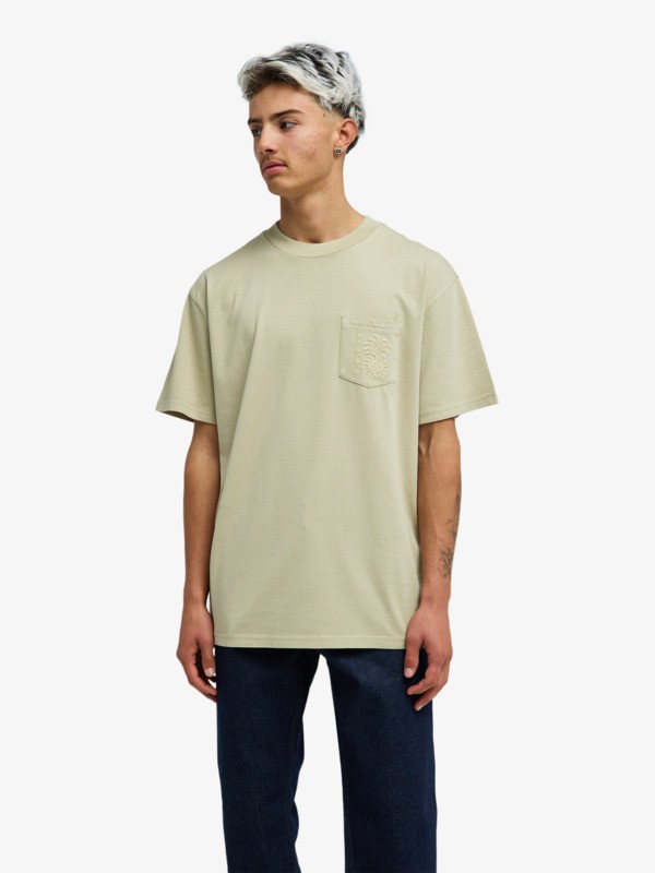 Quiksilver - Oxni Washed - Camiseta de manga corta Beige Hombre